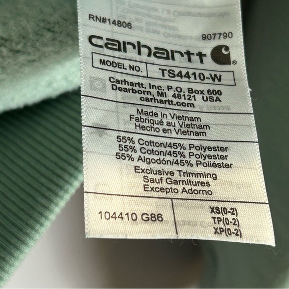 Carhartt Mint Green Sweatshirt Size XS - Picture 10 of 13